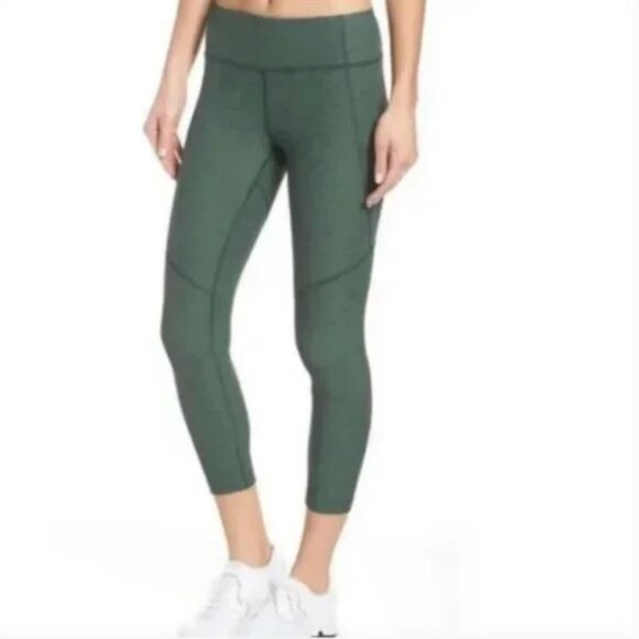 Outdoor Voices Warm-Up Crop Leggings Hunter Green Size Small - Picture 1 of 7